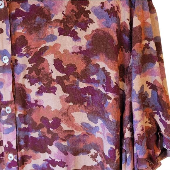 Anthropologie Women's Pink & Purple Abstract Breezy Tunic Size L - Picture 5 of 8